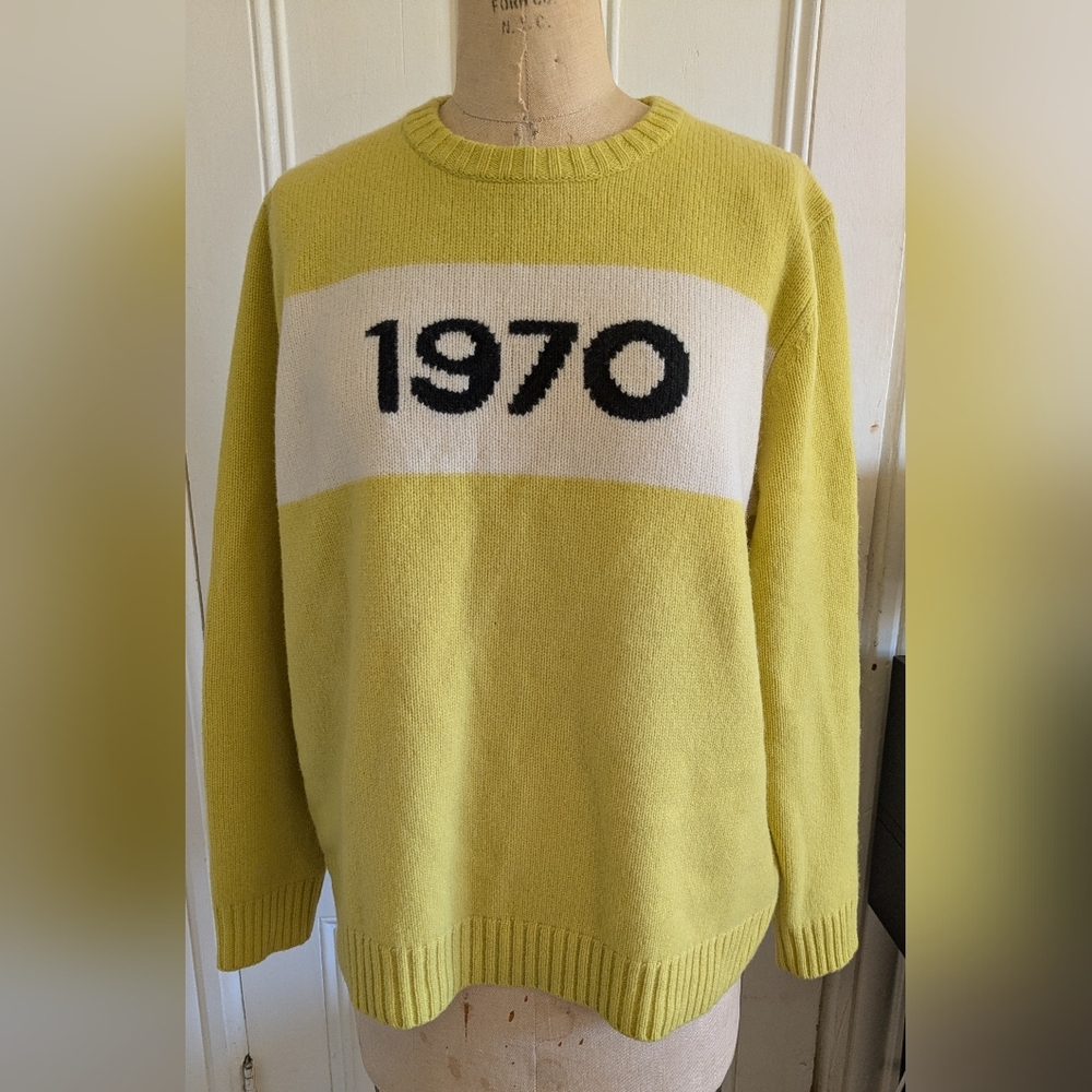 Bella Freud Yellow 1970 Pullover Sweater Jumper Large